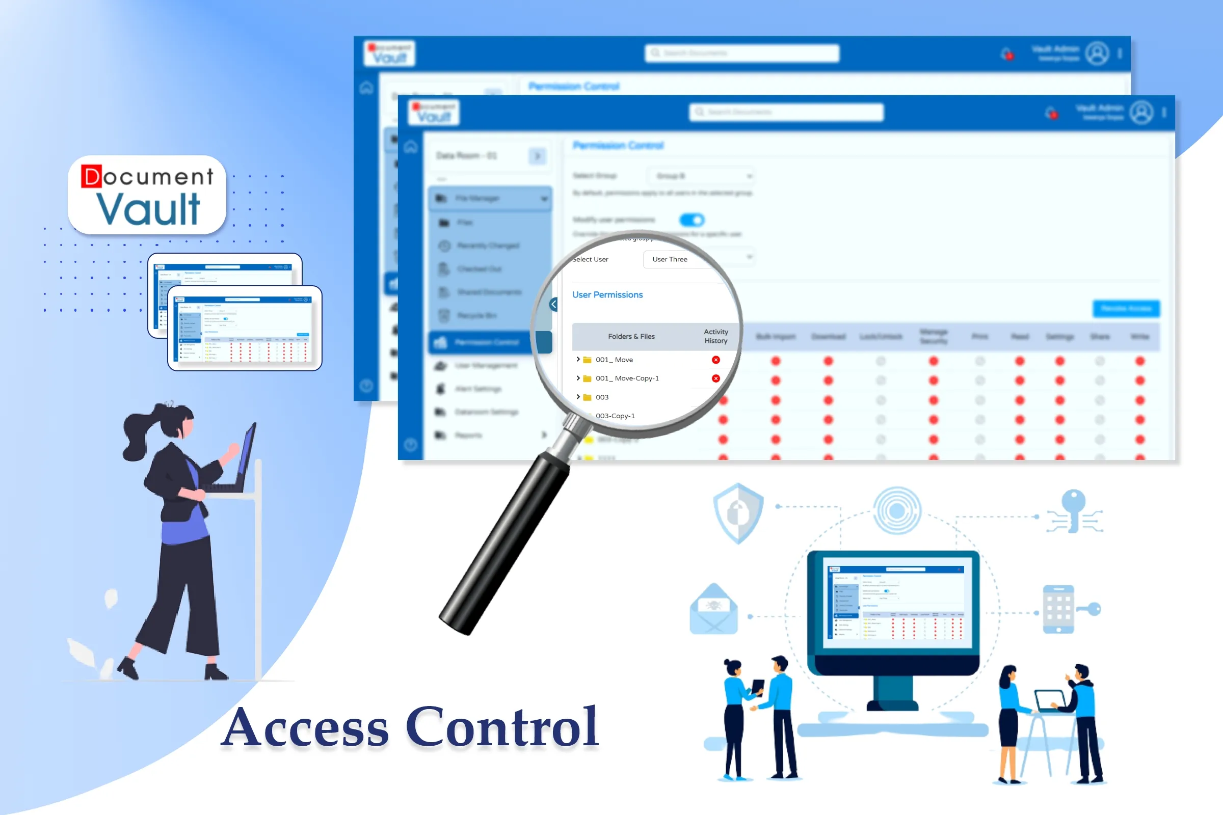 Permission-based access control for document sharing in M&A deals